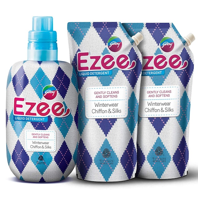 Godrej   Ezee Liquid Detergent - For Winterwear, 3kgs (1 bottle + 2 refills)  1
