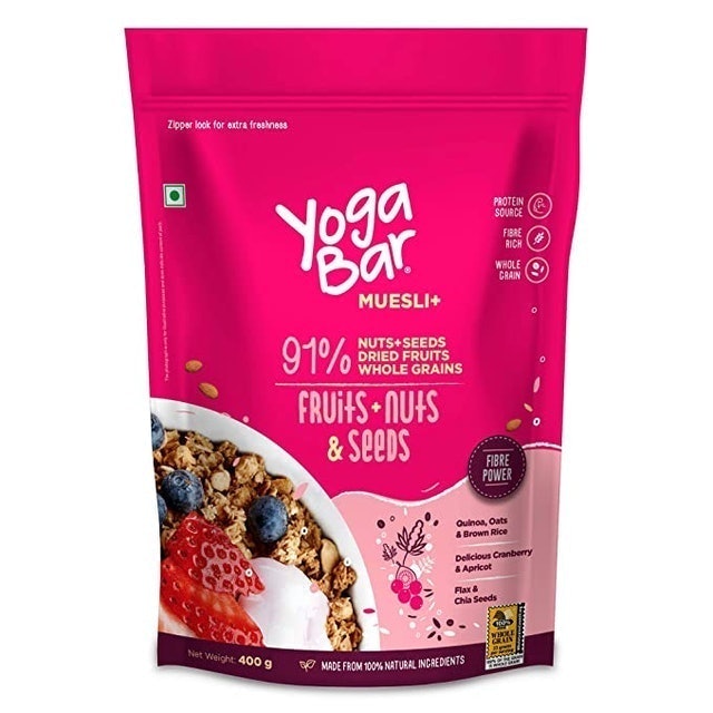 Yogabar Breakfast Cereal & Muesli | 91% Fruit and Nut + Seeds + Whole-Grains | 400g 1