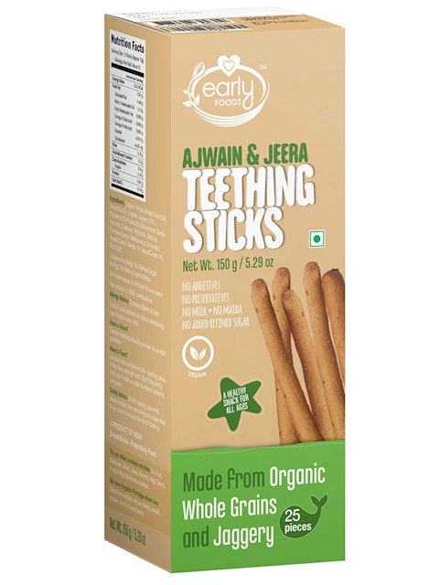 Early Foods  Whole Wheat Ajwain Jaggery Teething Sticks 1