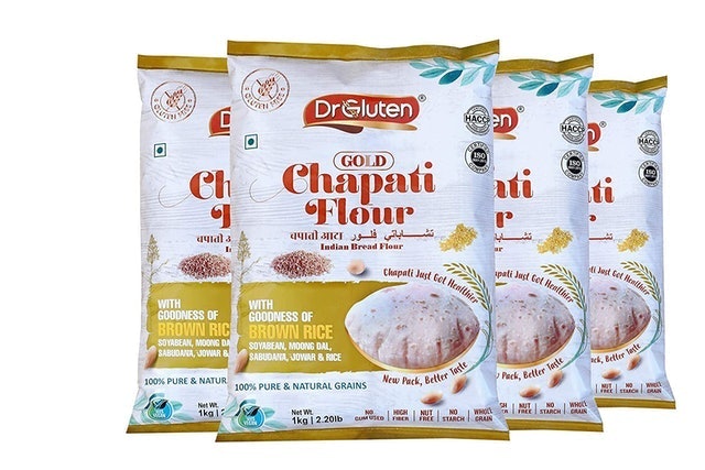 Dr. Gluten Multigrain Gold Chapati Flour, 1 kg Pack of 4 1