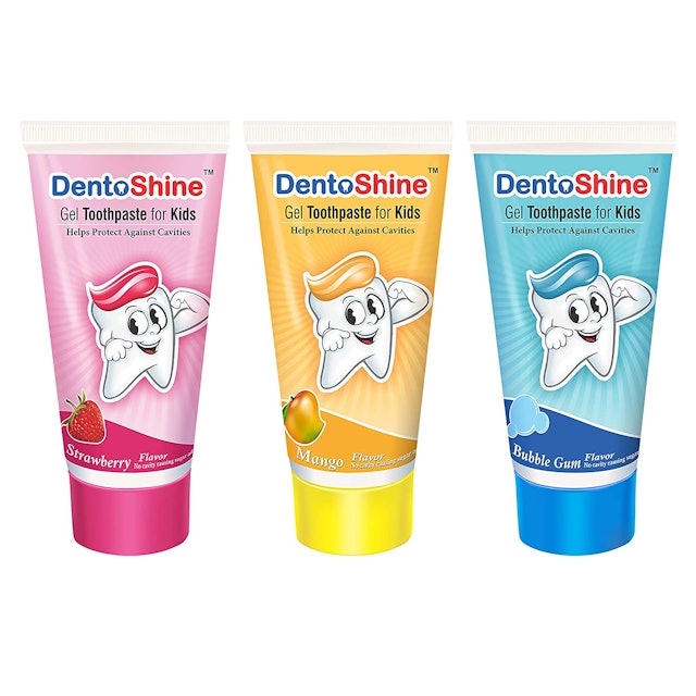 DentoShine Gel Toothpaste for Kids - Pack of 3 Flavors 1