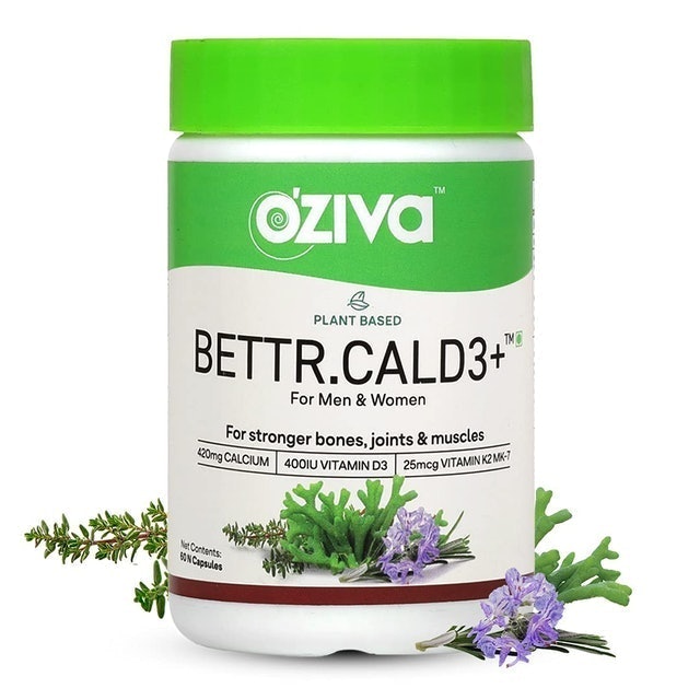 OZiva Bettr.CalD3+ with Plant-Based Calcium (60 Capsules) 1