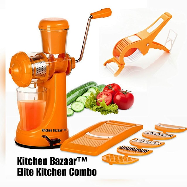 Kitchen Bazaar  Elite Kitchen Combo of 3-Manual Juicer With Steel Handle 1
